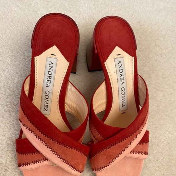 Andrea Gomez Debi mules red & pink-THE color of summer 2023! - Picture 8 of 10